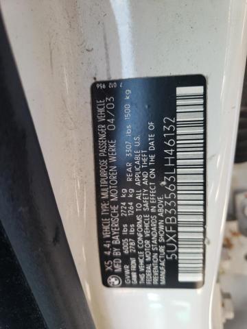 Photo 10 from auction – 2003 BMW X5 4.4I with VIN 5UXFB33563LH46132