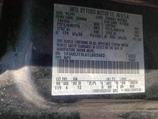 Photo 10 from auction – 2001 FORD EXPEDITION with VIN 1FMRU15L61LB03682