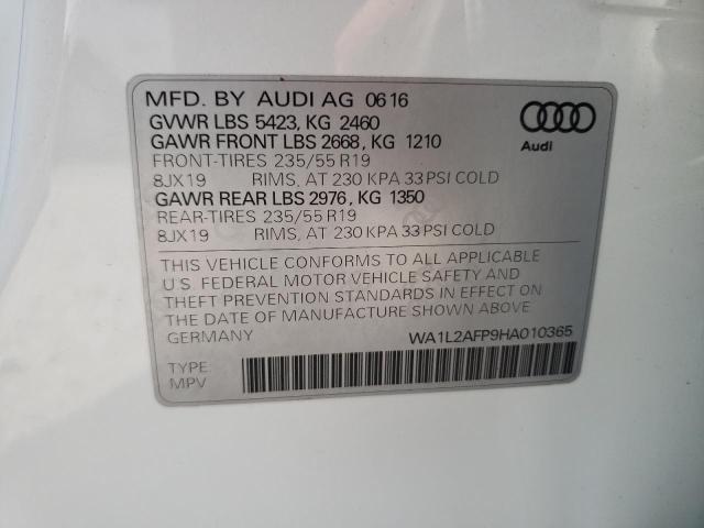 Photo 10 from auction – 2017 AUDI Q5 PREMIUM with VIN WA1L2AFP9HA010365