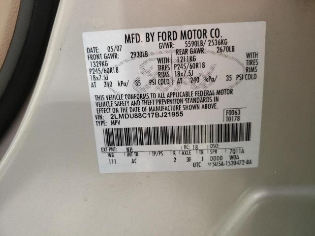 Photo 10 from auction – 2007 LINCOLN MKX with VIN 2LMDU88C17BJ21955