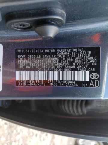 Photo 10 from auction – 2016 TOYOTA COROLLA L with VIN 2T1BURHE5GC641002