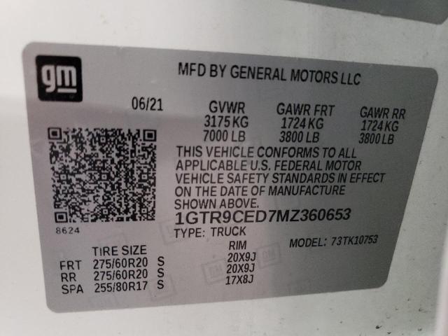 Photo 10 from auction – 2021 GMC SIERRA K15 with VIN 1GTR9CED7MZ360653