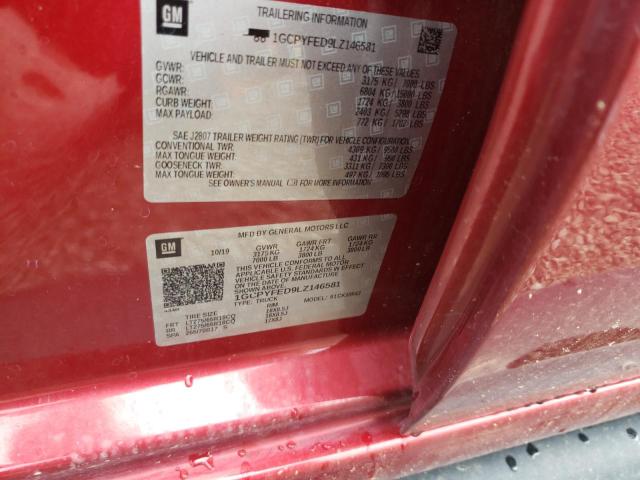 Photo 10 from auction – 2020 CHEVROLET SILVERADO with VIN 1GCPYFED9LZ146581