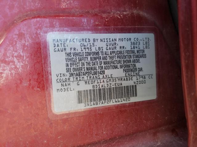 Photo 10 from auction – 2015 NISSAN SENTRA S with VIN 3N1AB7AP2FL661420