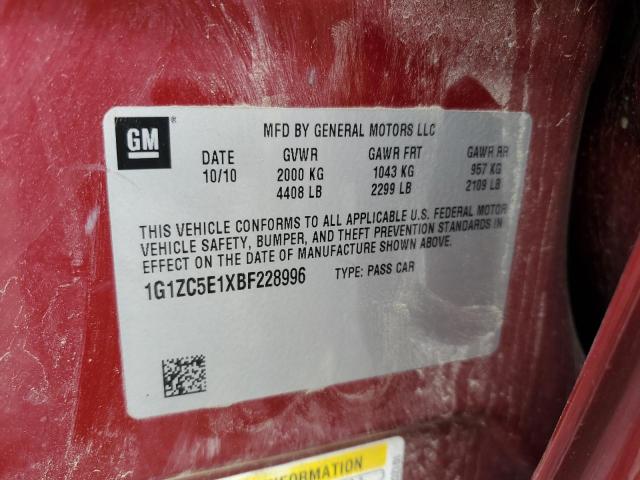 Photo 10 from auction – 2011 CHEVROLET MALIBU 1LT with VIN 1G1ZC5E1XBF228996
