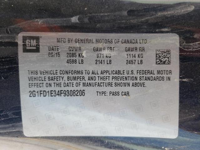 Photo 10 from auction – 2015 CHEVROLET CAMARO LT with VIN 2G1FD1E34F9308206