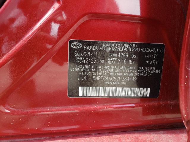 Photo 10 from auction – 2012 HYUNDAI SONATA SE with VIN 5NPEC4AC6CH384449
