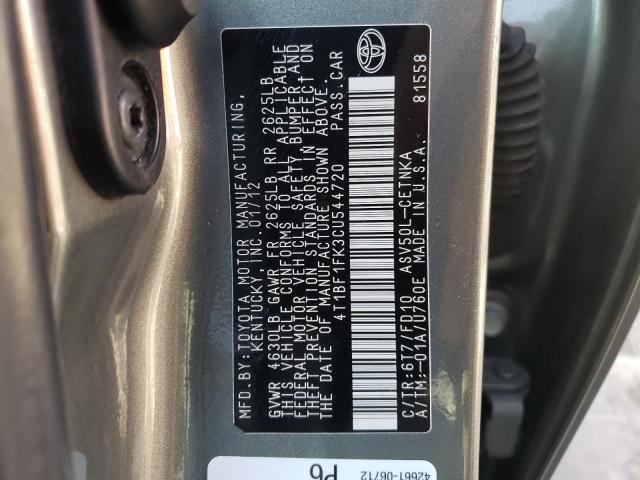 Foto 10 de la subasta – 2012 TOYOTA CAMRY BASE con VIN 4T1BF1FK3CU544720