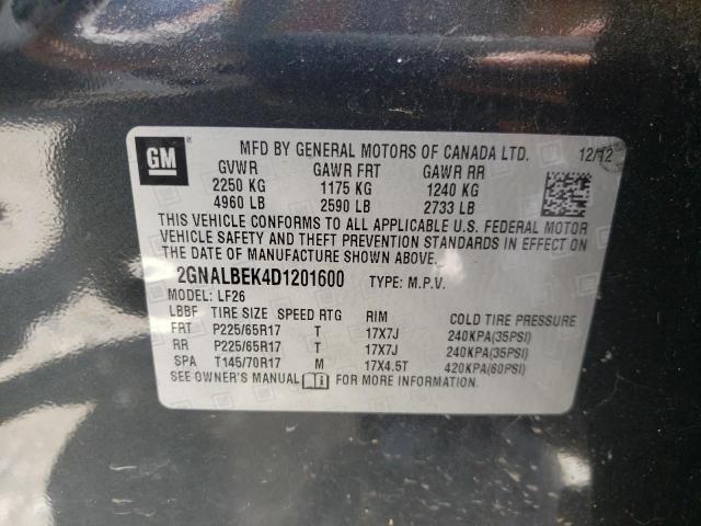 Photo 10 from auction – 2013 CHEVROLET EQUINOX LS with VIN 2GNALBEK4D1201600