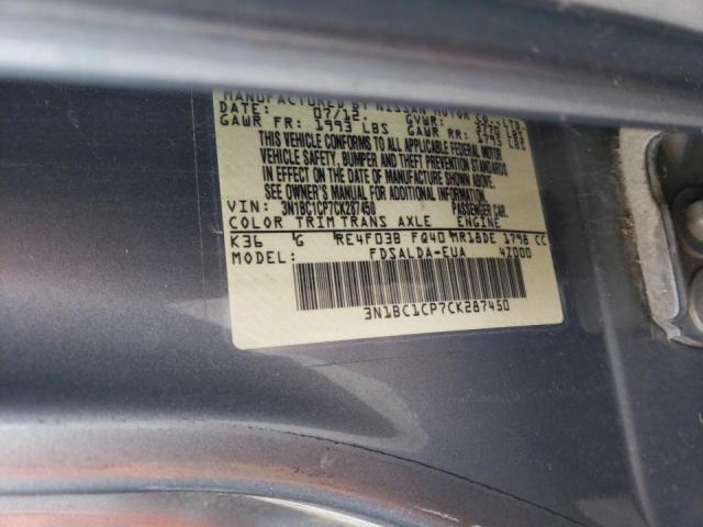 Photo 10 from auction – 2012 NISSAN VERSA S with VIN 3N1BC1CP7CK287450