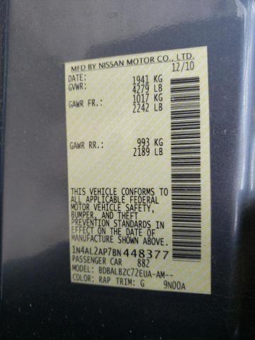 Photo 10 from auction – 2011 NISSAN ALTIMA BAS with VIN 1N4AL2AP7BN448377