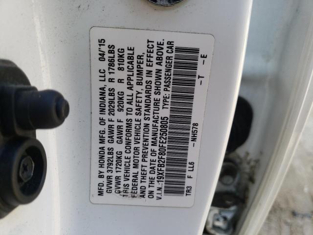 Photo 10 from auction – 2015 HONDA CIVIC EX with VIN 19XFB2F80FE250805