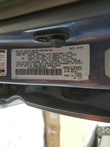 Photo 10 from auction – 2005 TOYOTA 4RUNNER SR with VIN JTEZU14R050050541