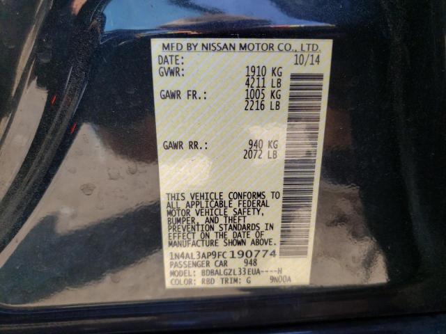 Photo 10 from auction – 2015 NISSAN ALTIMA 2.5 with VIN 1N4AL3AP9FC190774