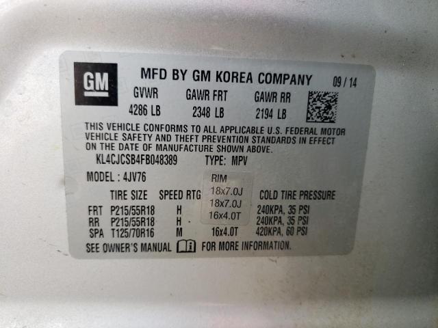 Photo 10 from auction – 2015 BUICK ENCORE with VIN KL4CJCSB4FB048389