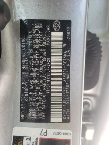 Photo 10 from auction – 2017 TOYOTA CAMRY LE with VIN 4T1BF1FK3HU772420
