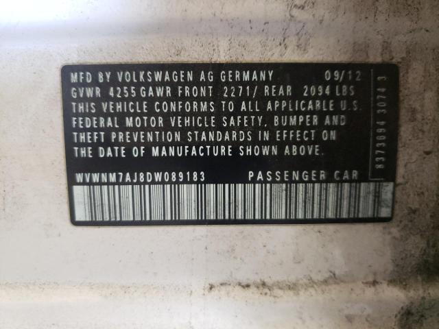 Photo 10 from auction – 2013 VOLKSWAGEN GOLF with VIN WVWNM7AJ8DW089183