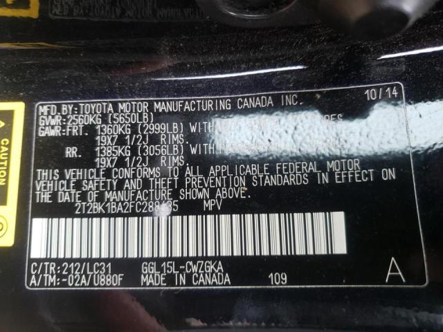 Photo 10 from auction – 2015 LEXUS RX 350 BAS with VIN 2T2BK1BA2FC288435