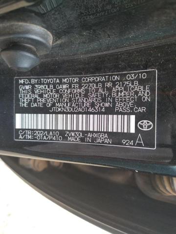 Foto 10 de la subasta – 2010 TOYOTA PRIUS con VIN JTDKN3DU2A0146314