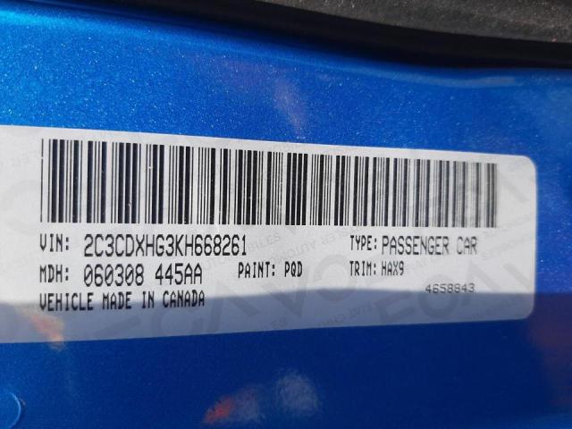 Photo 10 from auction – 2019 DODGE CHARGER GT with VIN 2C3CDXHG3KH668261