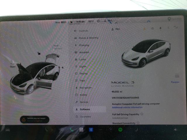 Photo 9 from auction – 2019 TESLA MODEL 3 with VIN 5YJ3E1EAXKF332943