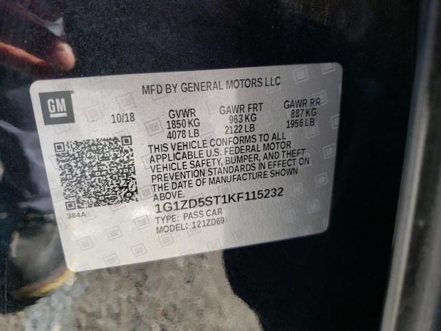 Photo 10 from auction – 2019 CHEVROLET MALIBU LT with VIN 1G1ZD5ST1KF115232