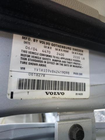 Photo 10 from auction – 2004 VOLVO S60 2.5T with VIN YV1RS59V842419098