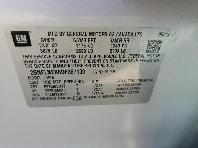 Photo 10 from auction – 2013 CHEVROLET EQUINOX LT with VIN 2GNFLNEK6D6367109