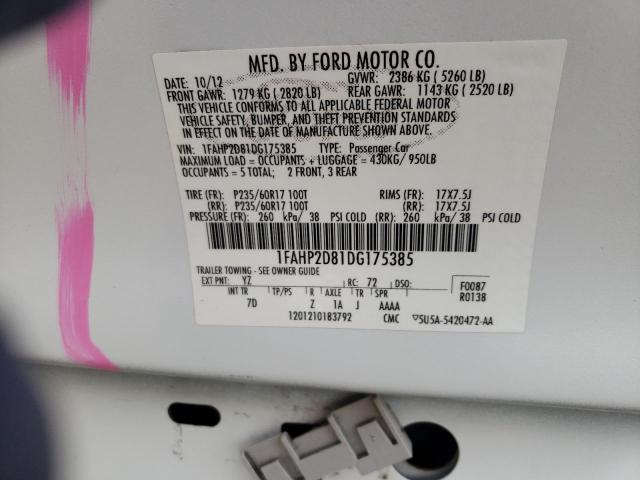 Photo 10 from auction – 2013 FORD TAURUS SE with VIN 1FAHP2D81DG175385