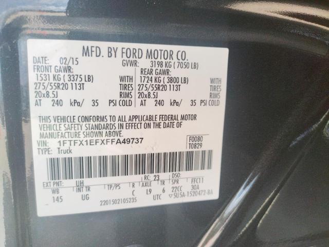 Photo 10 from auction – 2015 FORD F150 SUPER with VIN 1FTFX1EFXFFA49737