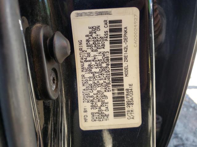 Photo 10 from auction – 2012 TOYOTA COROLLA BA with VIN 5YFBU4EE9CP030813