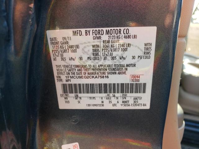 Photo 10 from auction – 2012 FORD ESCAPE LIM with VIN 1FMCU9EG2CKA75816