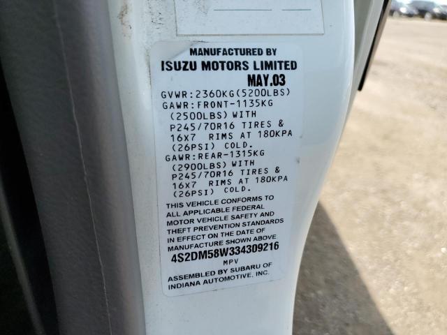 Photo 10 from auction – 2003 ISUZU RODEO S with VIN 4S2DM58W334309216