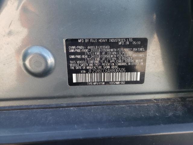 Photo 10 from auction – 2010 SUBARU FORESTER 2 with VIN JF2SH6CC6AH806505