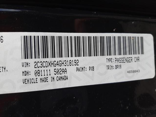 Photo 10 from auction – 2016 DODGE CHARGER SX with VIN 2C3CDXHG4GH318192