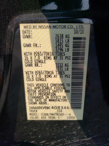 Photo 10 from auction – 2011 NISSAN FRONTIER S with VIN 1N6AD0EV9BC408346