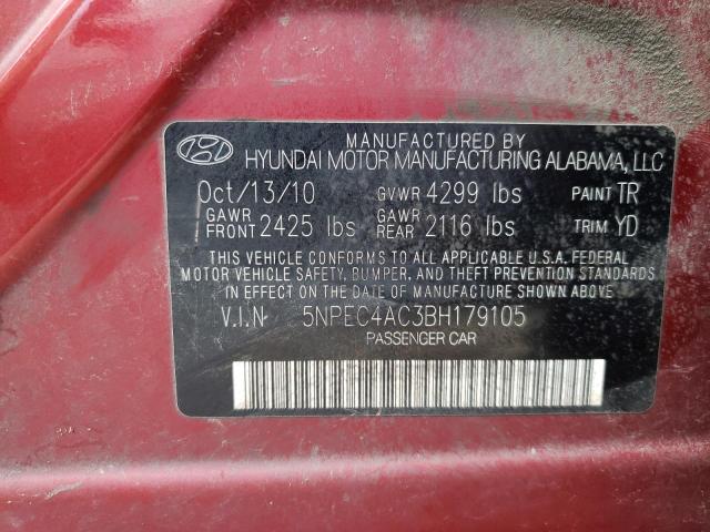 Photo 10 from auction – 2011 HYUNDAI SONATA SE with VIN 5NPEC4AC3BH179105