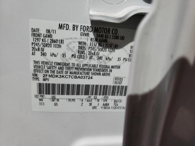 Photo 10 from auction – 2012 FORD EDGE LIMIT with VIN 2FMDK3KC7CBA03724