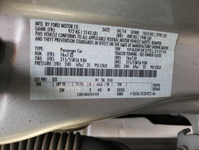 Photo 10 from auction – 2014 FORD FOCUS SE with VIN 1FADP3F27EL313730