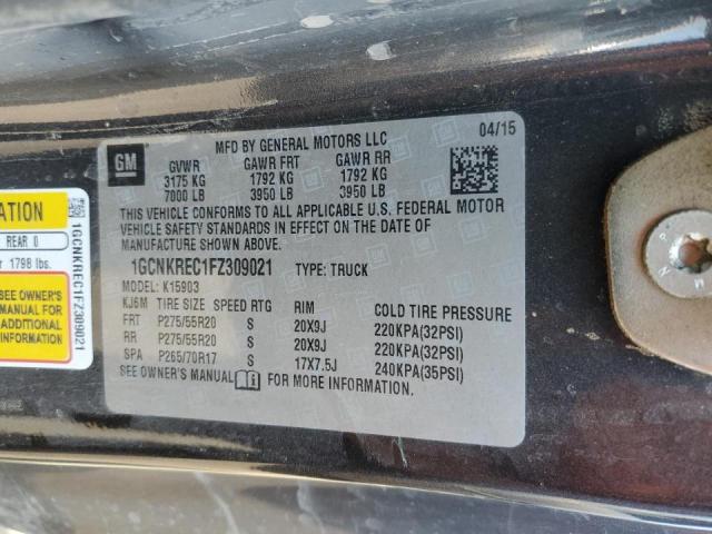 Photo 10 from auction – 2015 CHEVROLET SILVERADO with VIN 1GCNKREC1FZ309021