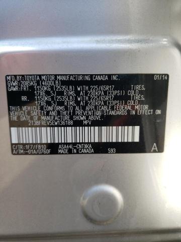 Photo 10 from auction – 2014 TOYOTA RAV4 LE with VIN 2T3BFREV5EW136188