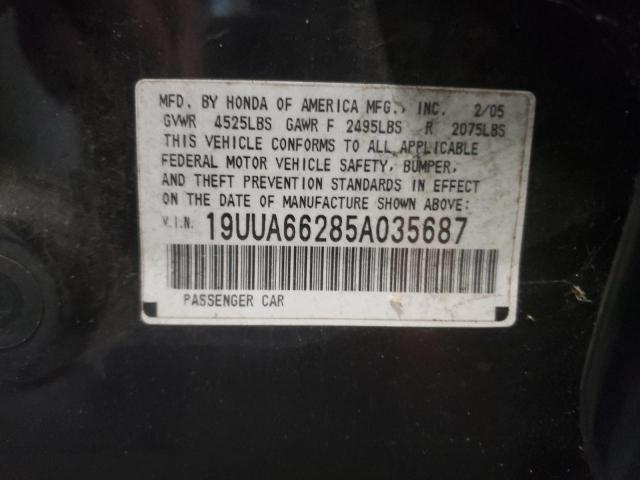 Photo 10 from auction – 2005 ACURA TL with VIN 19UUA66285A035687