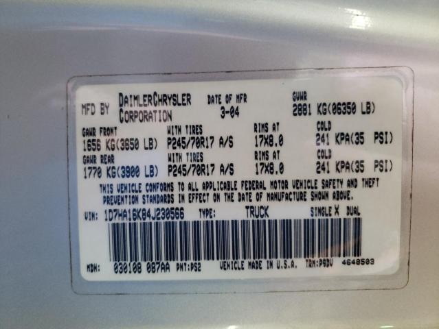 Photo 10 from auction – 2004 DODGE RAM 1500 S with VIN 1D7HA16K84J230566
