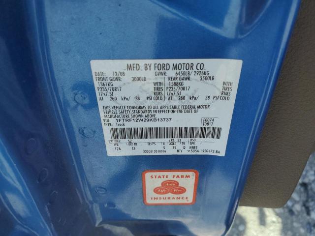 Photo 10 from auction – 2009 FORD F150 with VIN 1FTRF12W29KB13737