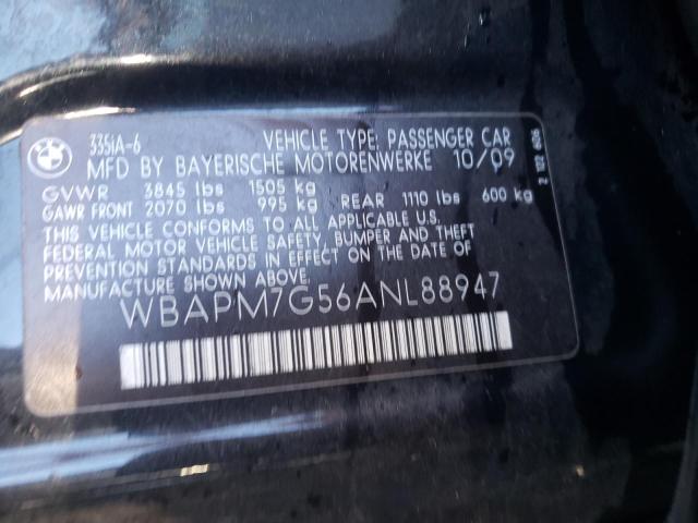 Photo 10 from auction – 2010 BMW 335 I with VIN WBAPM7G56ANL88947