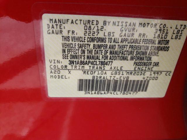 Photo 10 from auction – 2012 NISSAN SENTRA 2.0 with VIN 3N1AB6AP4CL780477