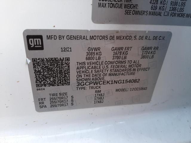 Photo 10 from auction – 2022 CHEVROLET SILVERADO with VIN 3GCPWCEK1NG154082