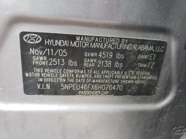 Photo 10 from auction – 2006 HYUNDAI SONATA with VIN 5NPEU46FX6H070470