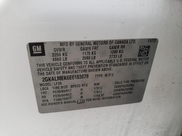 Photo 10 from auction – 2014 GMC TERRAIN SL with VIN 2GKALMEK6E6183078