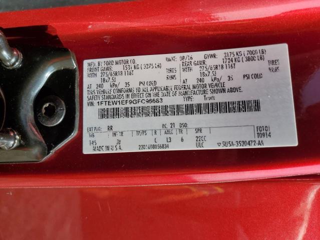 Photo 10 from auction – 2016 FORD F150 SUPER with VIN 1FTEW1EF9GFC96683